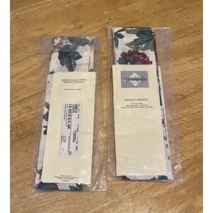 JC Penney Home Collection Isabella Curtain Tiebacks 3x36" Set Of 4 NOS Floral